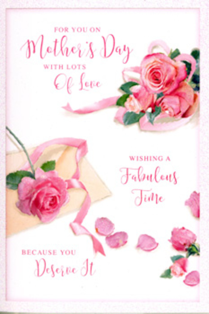 The image shows a refined Mother's Day card styled like a miniature floral still life, laid on a light, neutral background that lets every pink tone sing. At one corner, a trio of generous blush roses forms the focal point, their petals arranged in intricate spirals that capture the softness and fullness of real blooms freshly conditioned in a Chessington florist's workroom. Around them, smaller roses and single petals are artfully scattered, as if someone gently shook a bouquet over the card after returning from a stroll through Chessington's quiet residential streets. The petals vary from pale, almost white blush to deeper rose and soft coral, each one slightly curled, with shaded undersides that give the impression of delicate, paper-thin texture. Threaded through this floral scene is a pastel ribbon, its gentle loops and folds echoing the curved lines of a florist's bow, suggesting celebration and care. The hand-lettered Mother's Day message flows across the card in warm, swirling calligraphy, the ink lines varying in thickness like true pen strokes, making the greeting feel personal and heartfelt. Soft, natural-style lighting creates light shadows beneath the roses and ribbon, giving a sense of depth and dimension without harsh contrast, as though the card sits near a bright window overlooking a garden in Chessington. The mood is calm, affectionate, and quietly luxurious, like the feeling of receiving a hand-tied bouquet and a thoughtful card on a slow Sunday morning. It is a visual embodiment of appreciation for mothers, capturing both floral artistry and tender emotion in a single, beautifully composed design.
